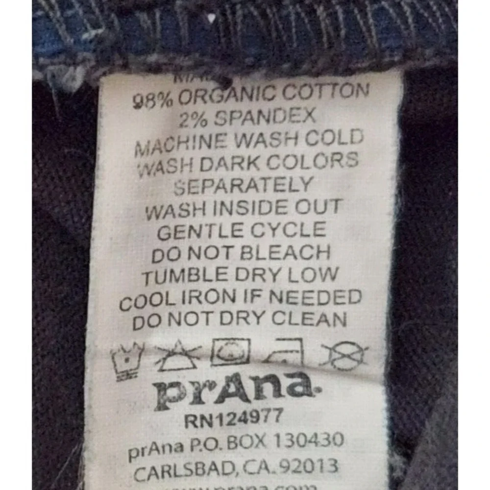 Prana Slim Fit Jeans Men's 34x32* (Fits 35x31) Gray Stretch Denim Organic Cotton